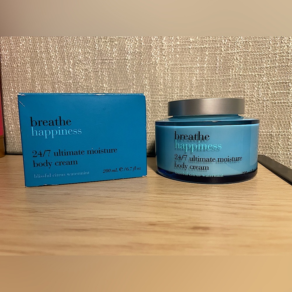 breathe happiness blissful citrus watermint body cream bath and body works